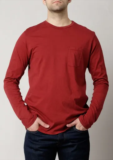 Brooklyn Denim Co. Cotton Pocket Long Sleeve Crewneck Shirt