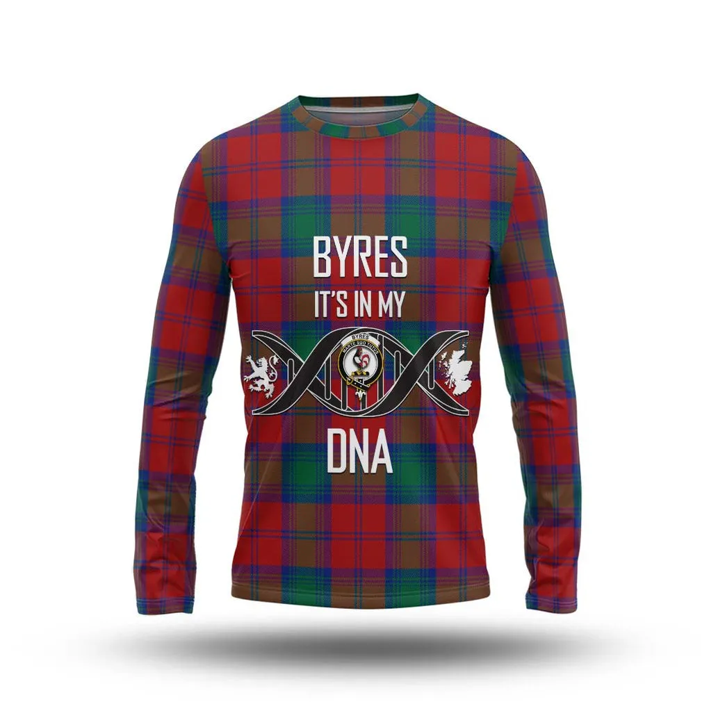 Byres (Byses) Tartan Long Sleeve T-Shirt with Family Crest DNA In Me Style