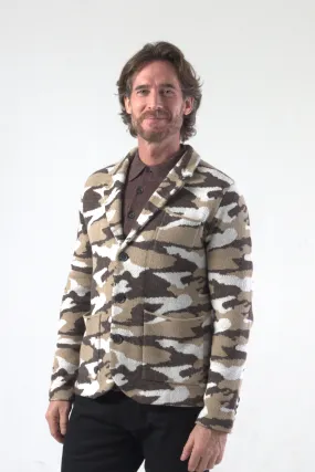 Camouflage Jacquard Knit Blazer