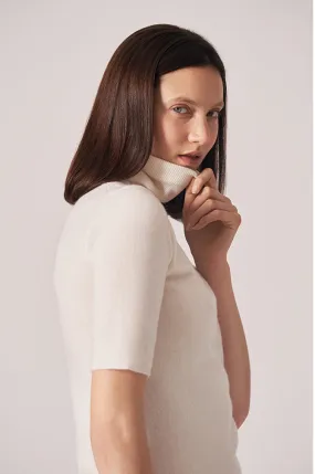 CASHMERE CLASSIC ELBOW SLEEVE TURTLENECK