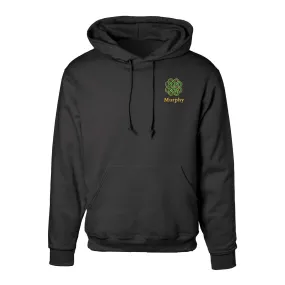 Celtic Clover Knot Embroidered Personalized Hoodie- Black