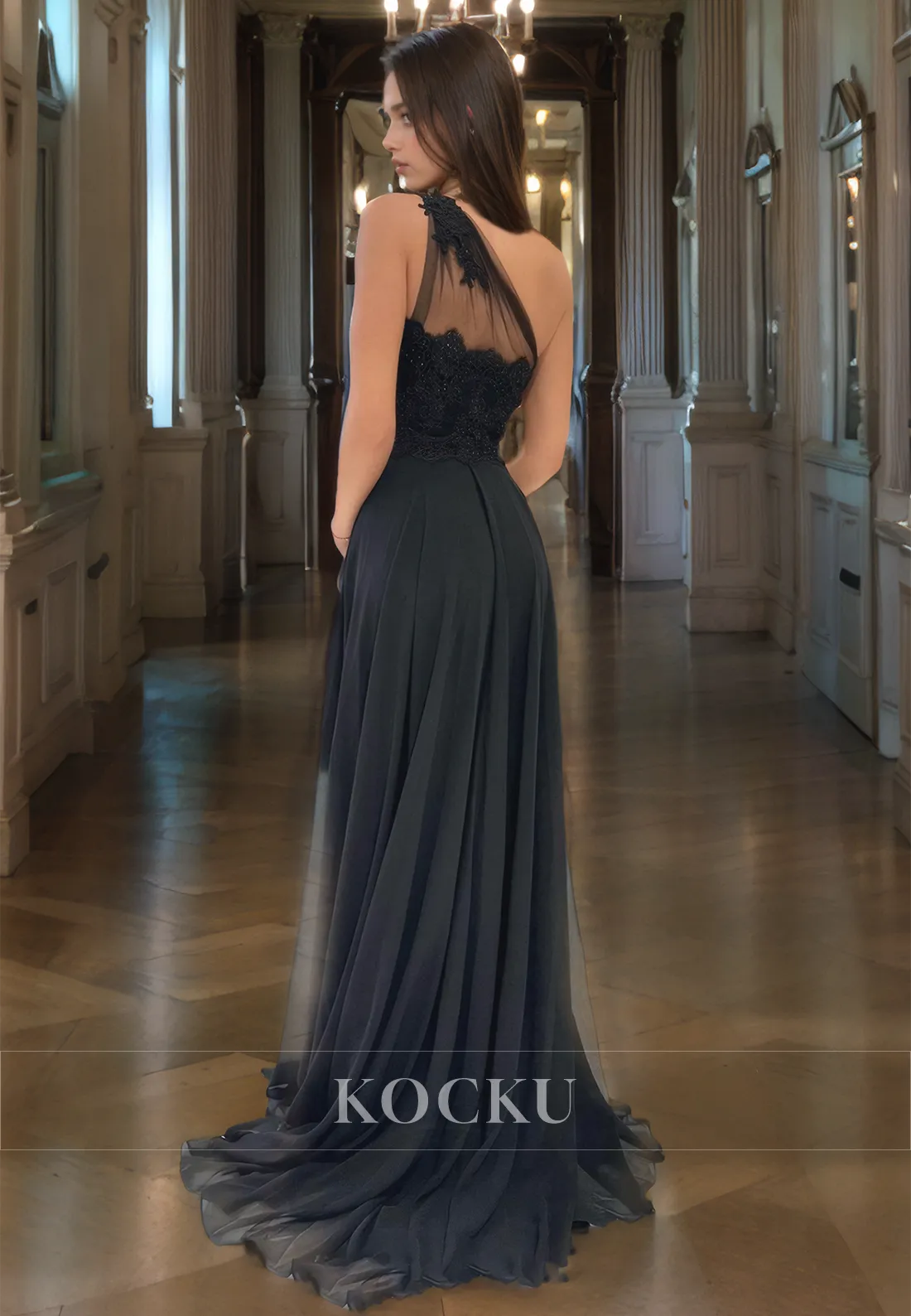 Chic & Modern One Shoulder Sleeveless A-Line Sleeveless Evening Party Prom Dress