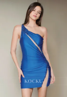 Chic & Modern One Shoulder Sleeveless Sheath Party Homecoming Dress