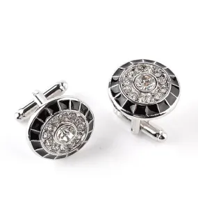 Classy Men Cufflinks Crystal & Platinum