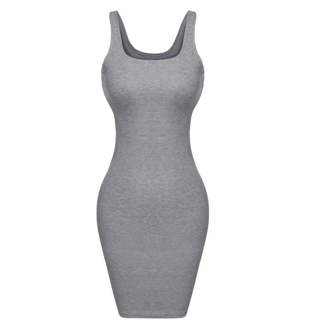 Clearance Women O Neck Bodycon Tank Dress