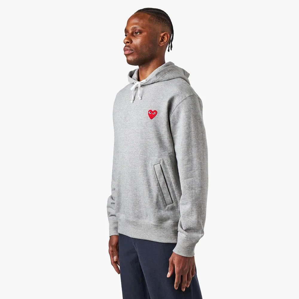 COMME des GARÇONS PLAY Red Heart Pullover Hoodie / Grey