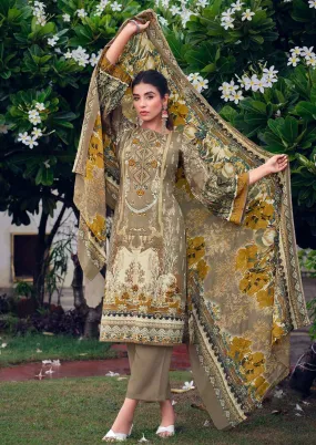 Cotton Pakistani Print Unstitched Embroidered Women Suit Material