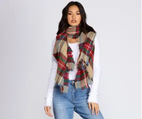 Cozy Plaid Blanket Scarf