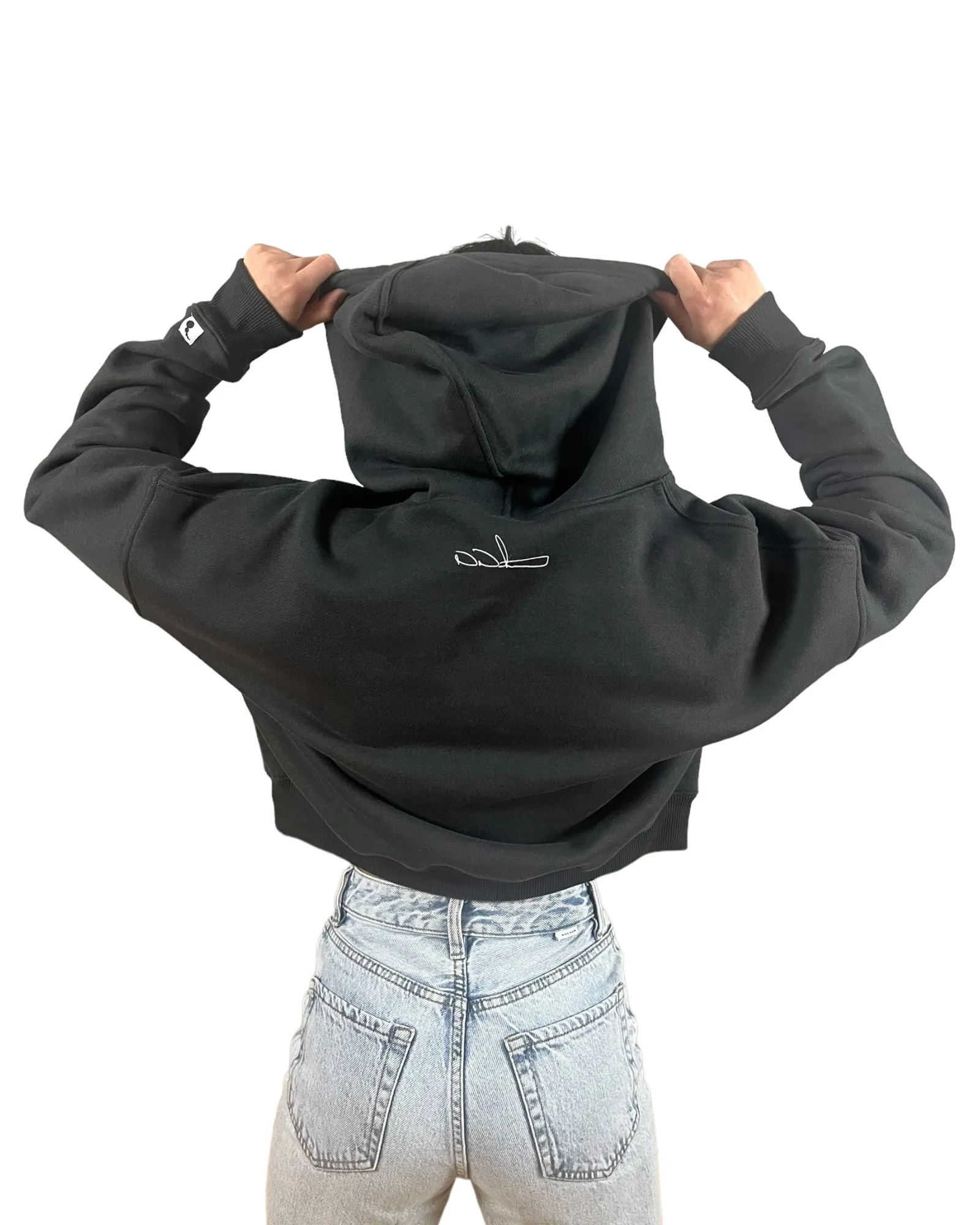 Cropped Hoodie - Dew Drop - Washed Black