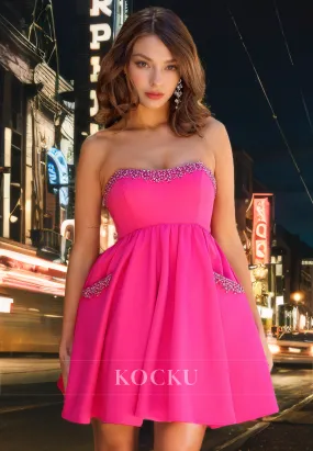 Cute & Charming Off-Shoulder Sleeveless A-Line Party Homecoming Dress