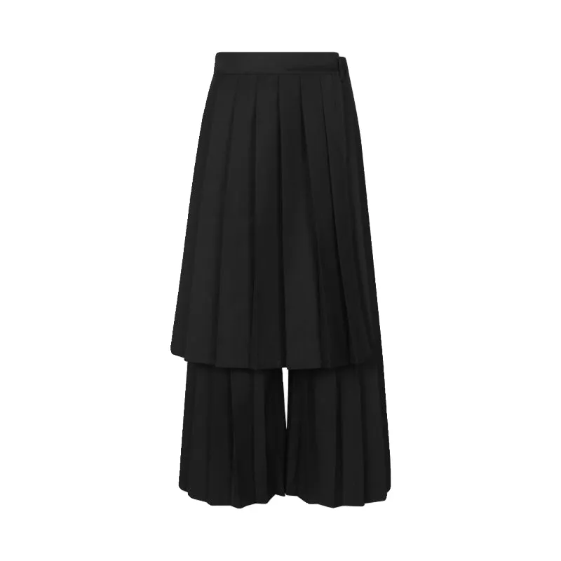 Detachable Samurai Wide Leg Pleated Culottes