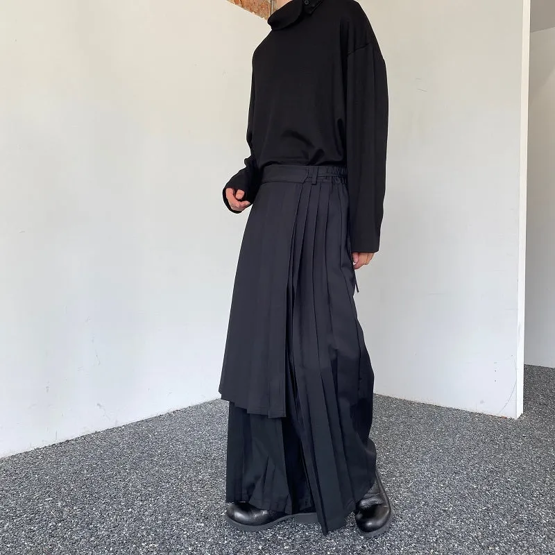 Detachable Samurai Wide Leg Pleated Culottes