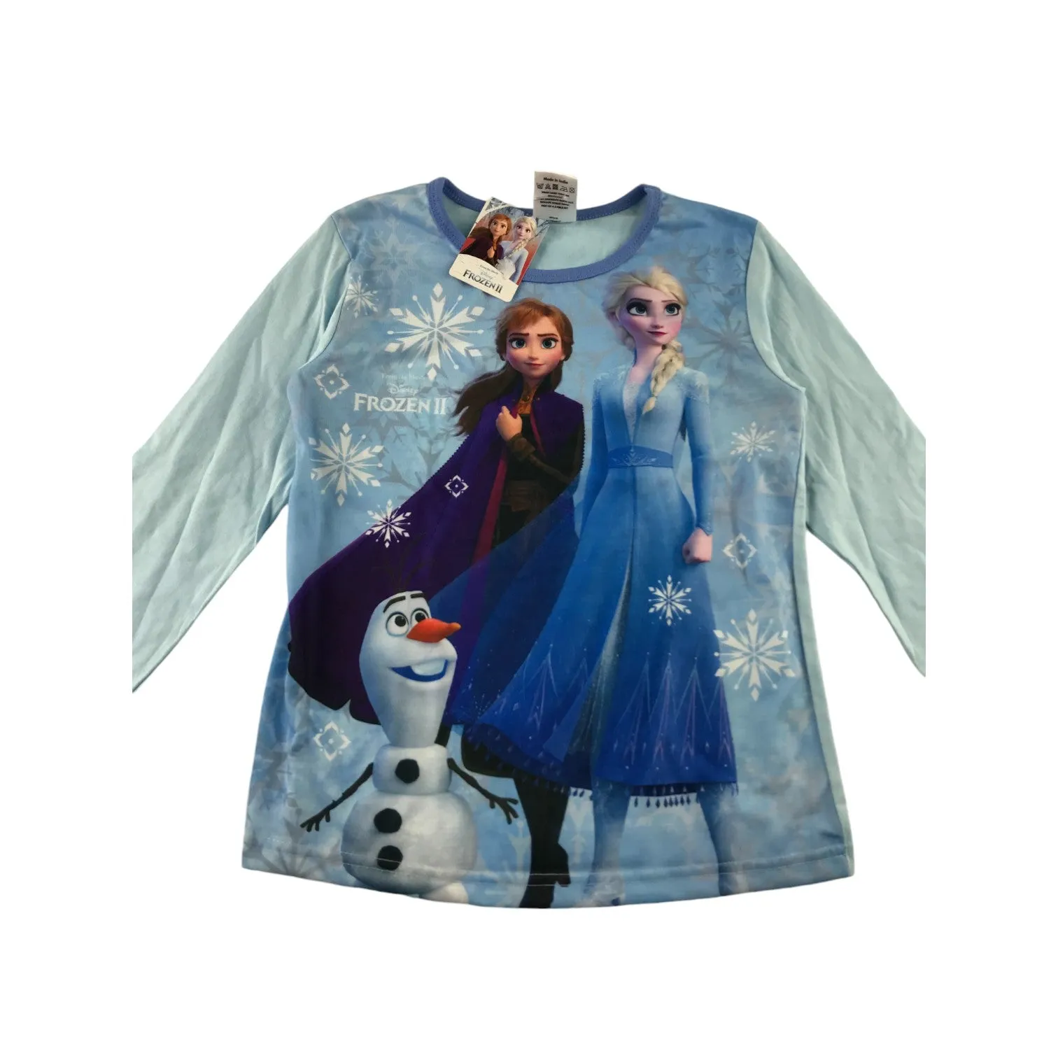 Disney Frozen t-shirt 7-8 years light blue long sleeve print top