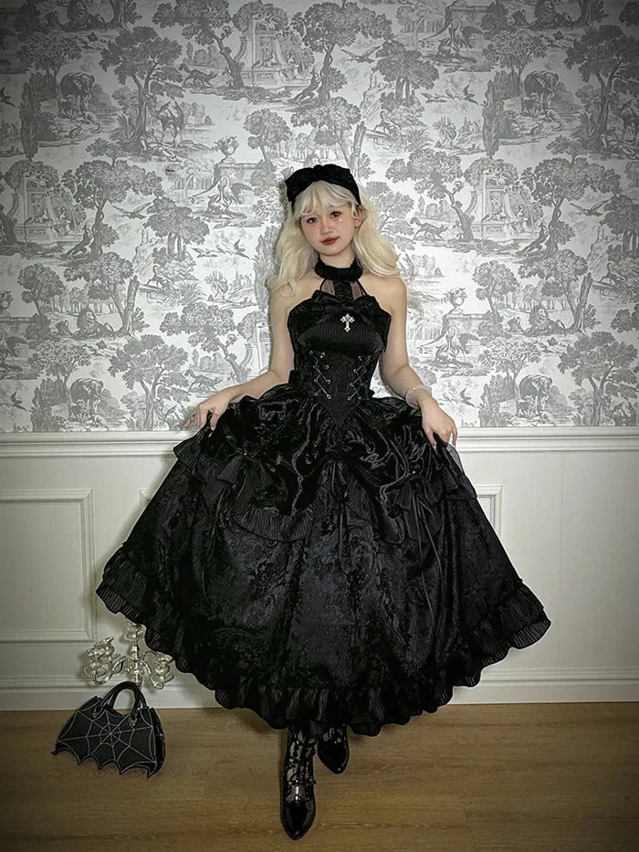 Dolls' Secret ~ Gothic Halter Neck Dress High Low Party Dress by Alice Girl ~ Pre-order