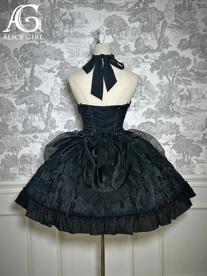 Dolls' Secret ~ Gothic Halter Neck Dress High Low Party Dress by Alice Girl ~ Pre-order