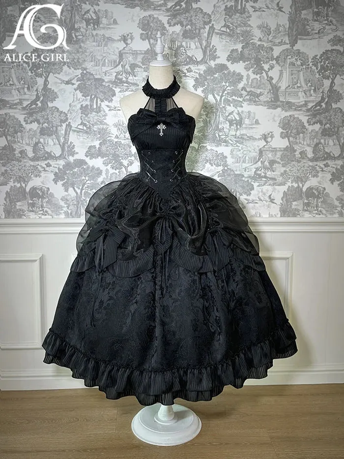 Dolls' Secret ~ Gothic Halter Neck Dress High Low Party Dress by Alice Girl ~ Pre-order