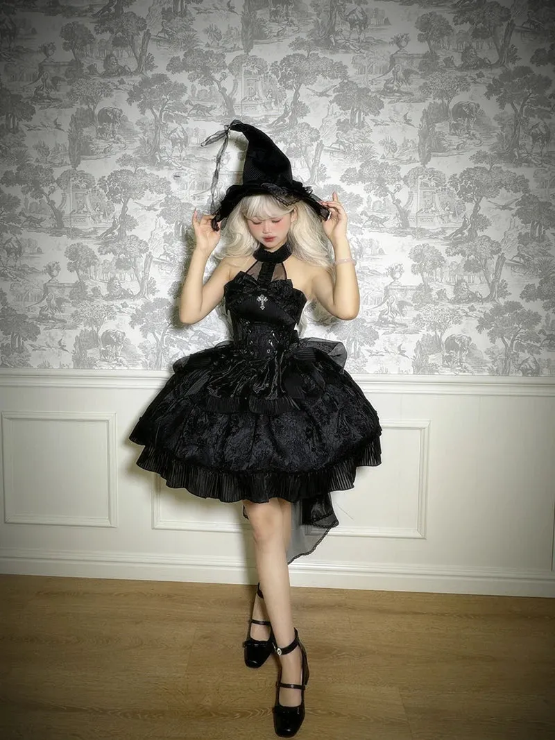 Dolls' Secret ~ Gothic Halter Neck Dress High Low Party Dress by Alice Girl ~ Pre-order