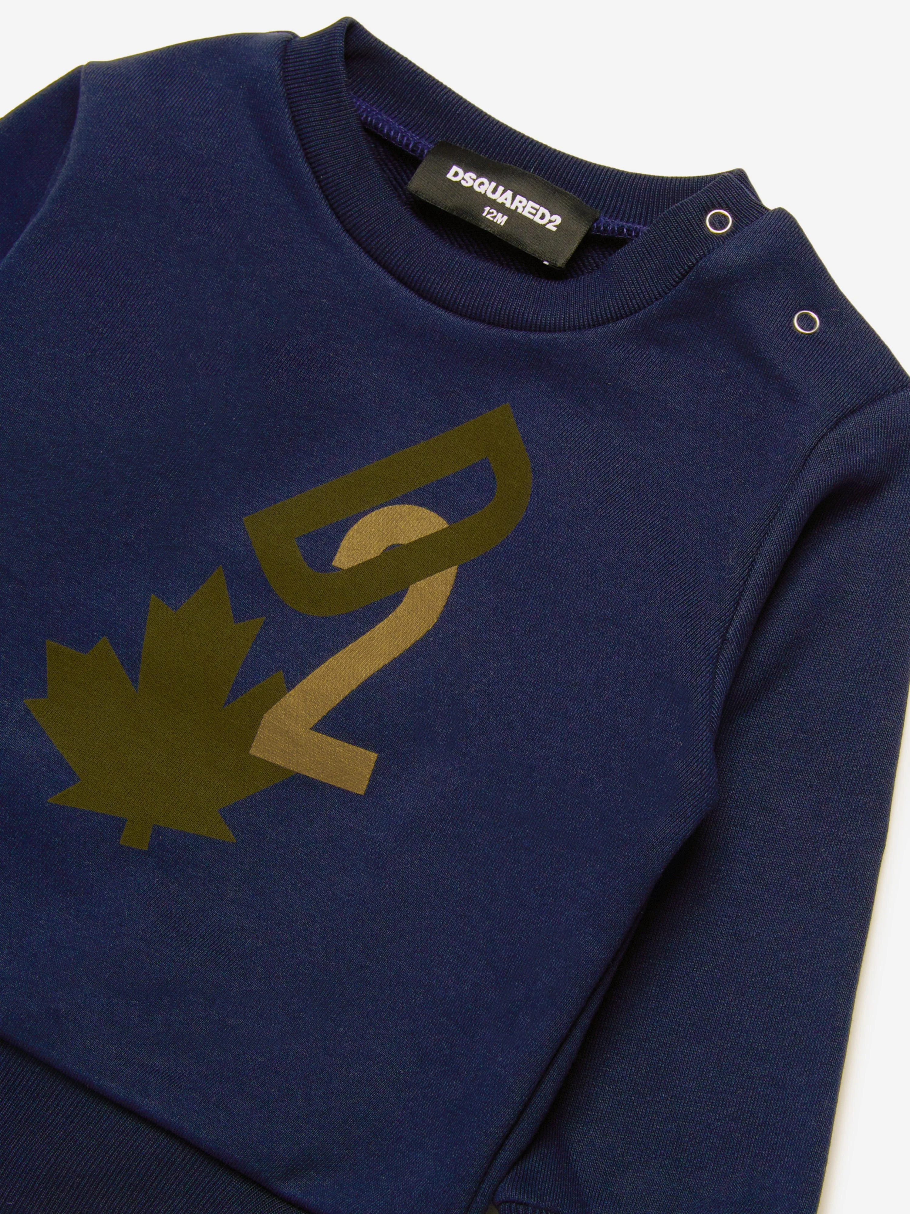 Dsquared2 Baby Maple Leaf Logo Sweatshirt in Navy