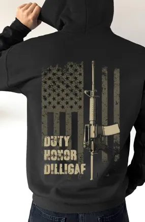 Duty, Honor, Dilligaf Pullover Hoodie