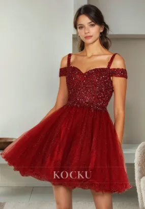 Elegant & Luxurious Straps Appliques Sparkly Party Homecoming Dress