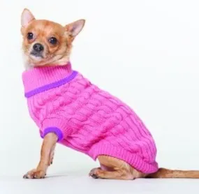 Fashion Pet Classic Cable Sweater Pink