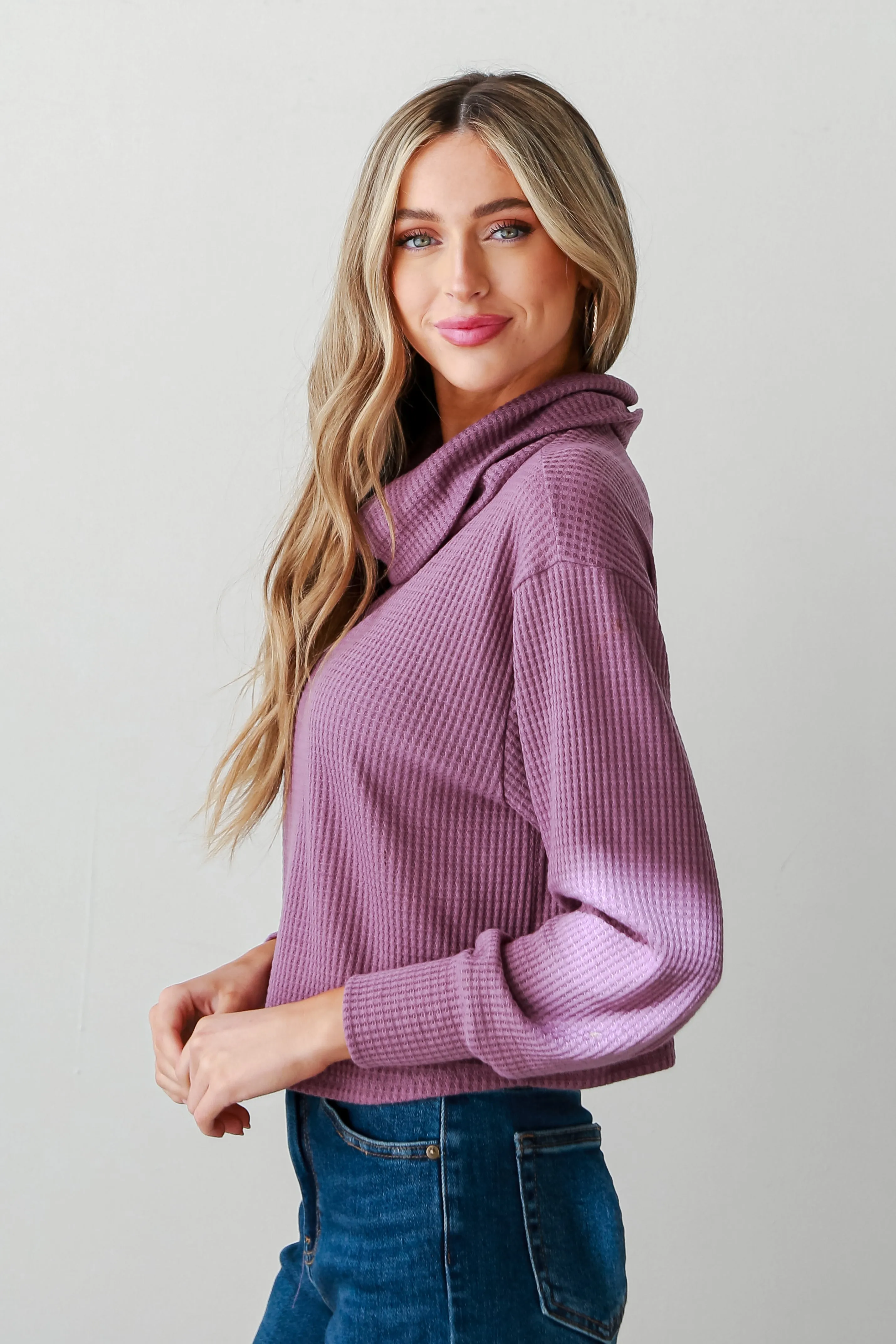 FINAL SALE - Remember This Moment Plum Waffle Knit Turtleneck Top