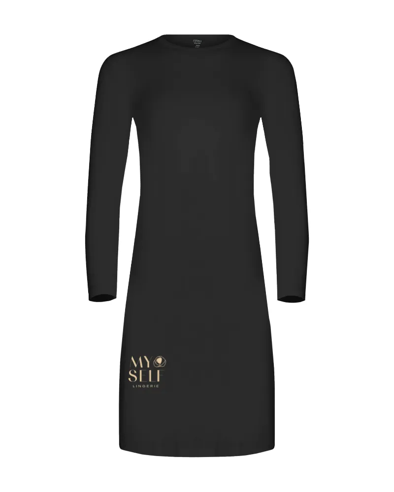 FK340 39" Black Long Sleeve Seamless Shell Dress