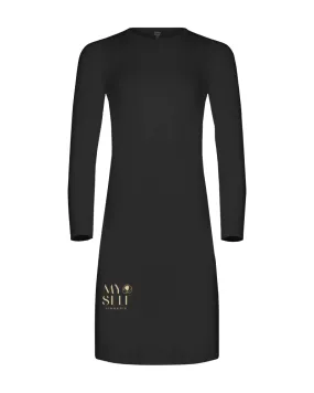 FK340 39" Black Long Sleeve Seamless Shell Dress