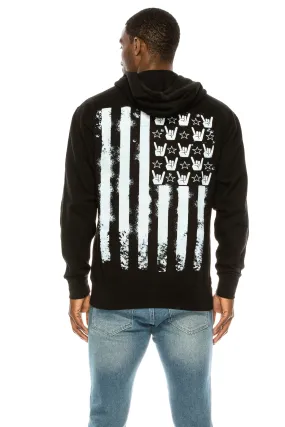 FLAG HANDS AND STRIPES HOODIE ZIP UP