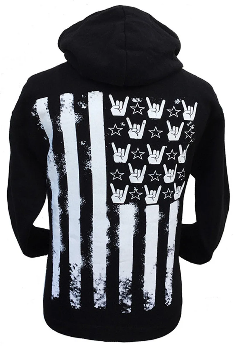 FLAG HANDS AND STRIPES HOODIE ZIP UP