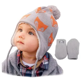 Fox Knit Hat & Mitten Set | Jan & Jul