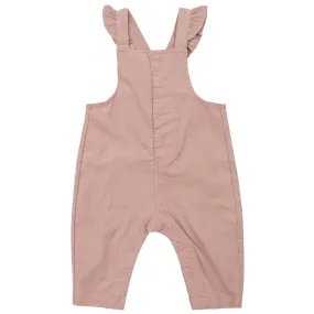 Front Snap Ruffle Overall  - Solid Misty Rose