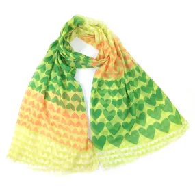 Gradient Heart Scarf - Lemon Grass (50x180cm)