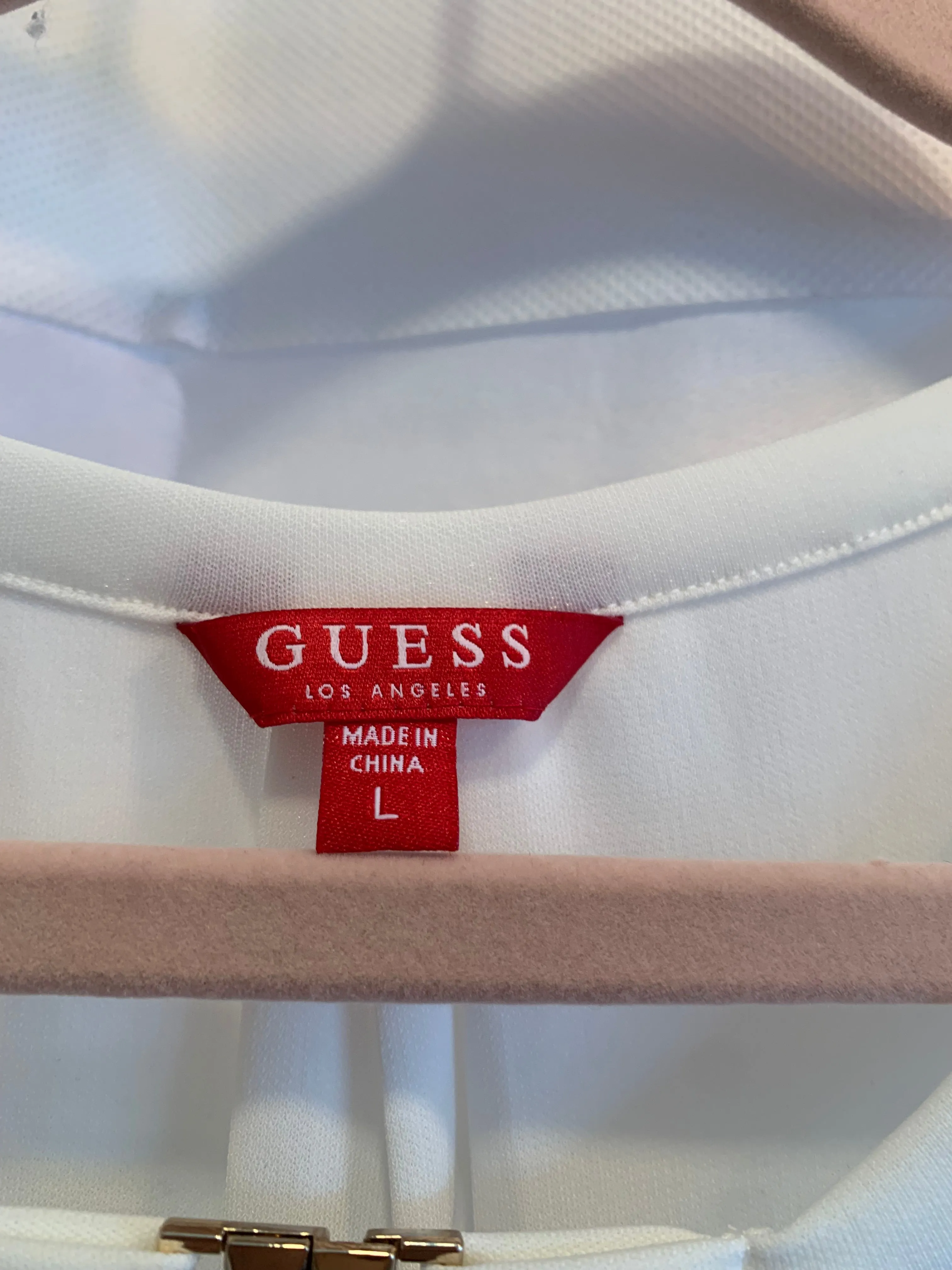 Guess White Sleeveless Blouse Sz Large