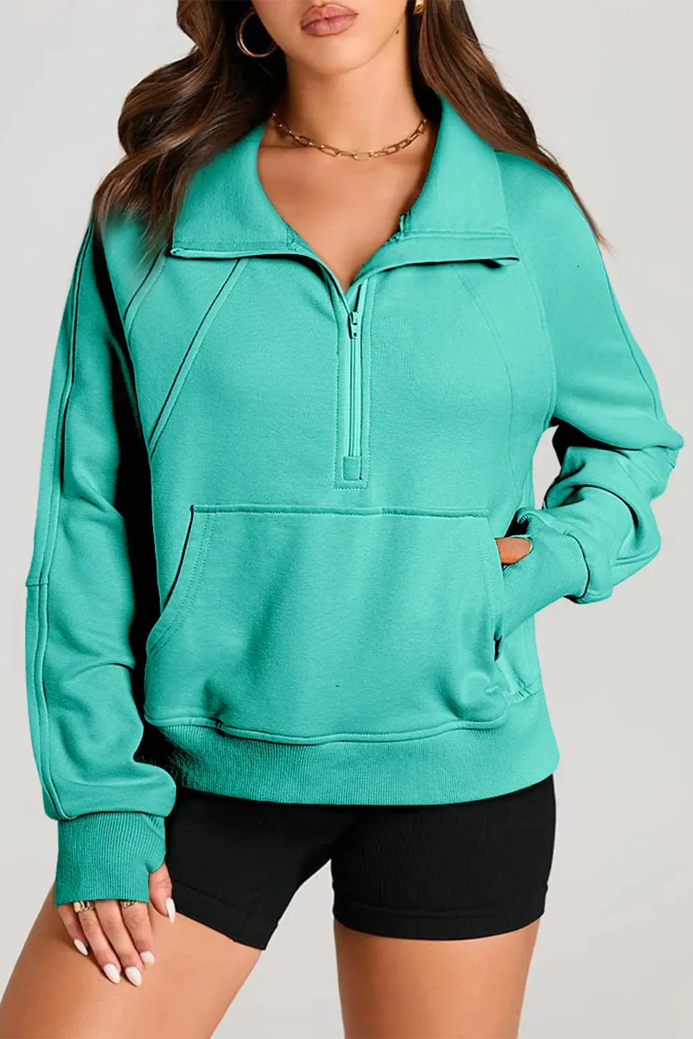 Half Zip Long Sleeve Sweatshirt | Casual Fashion | Fall Trends