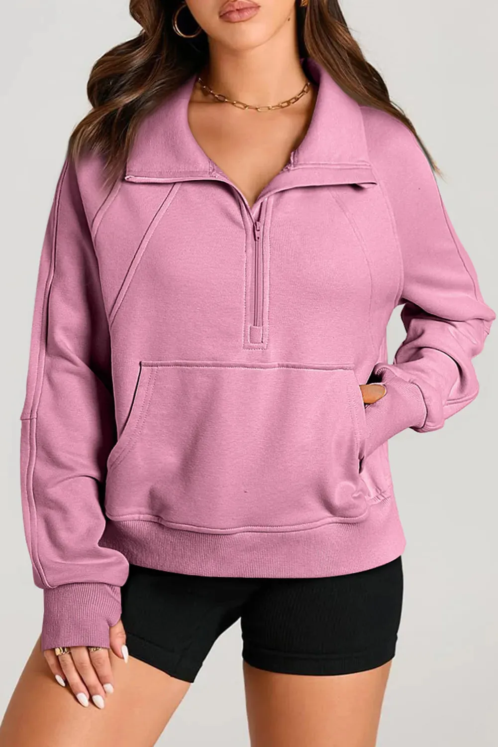 Half Zip Long Sleeve Sweatshirt | Casual Fashion | Fall Trends