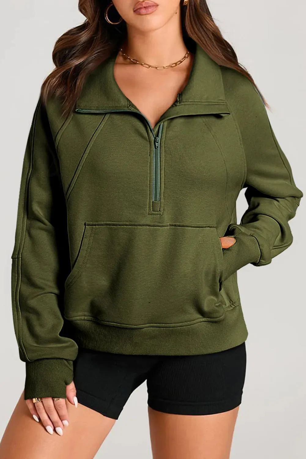 Half Zip Long Sleeve Sweatshirt | Casual Fashion | Fall Trends