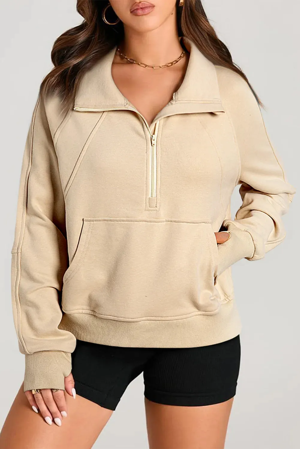 Half Zip Long Sleeve Sweatshirt | Casual Fashion | Fall Trends