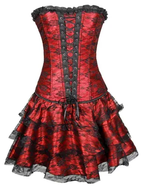 Halloween Steampunk Floral Corset Dress