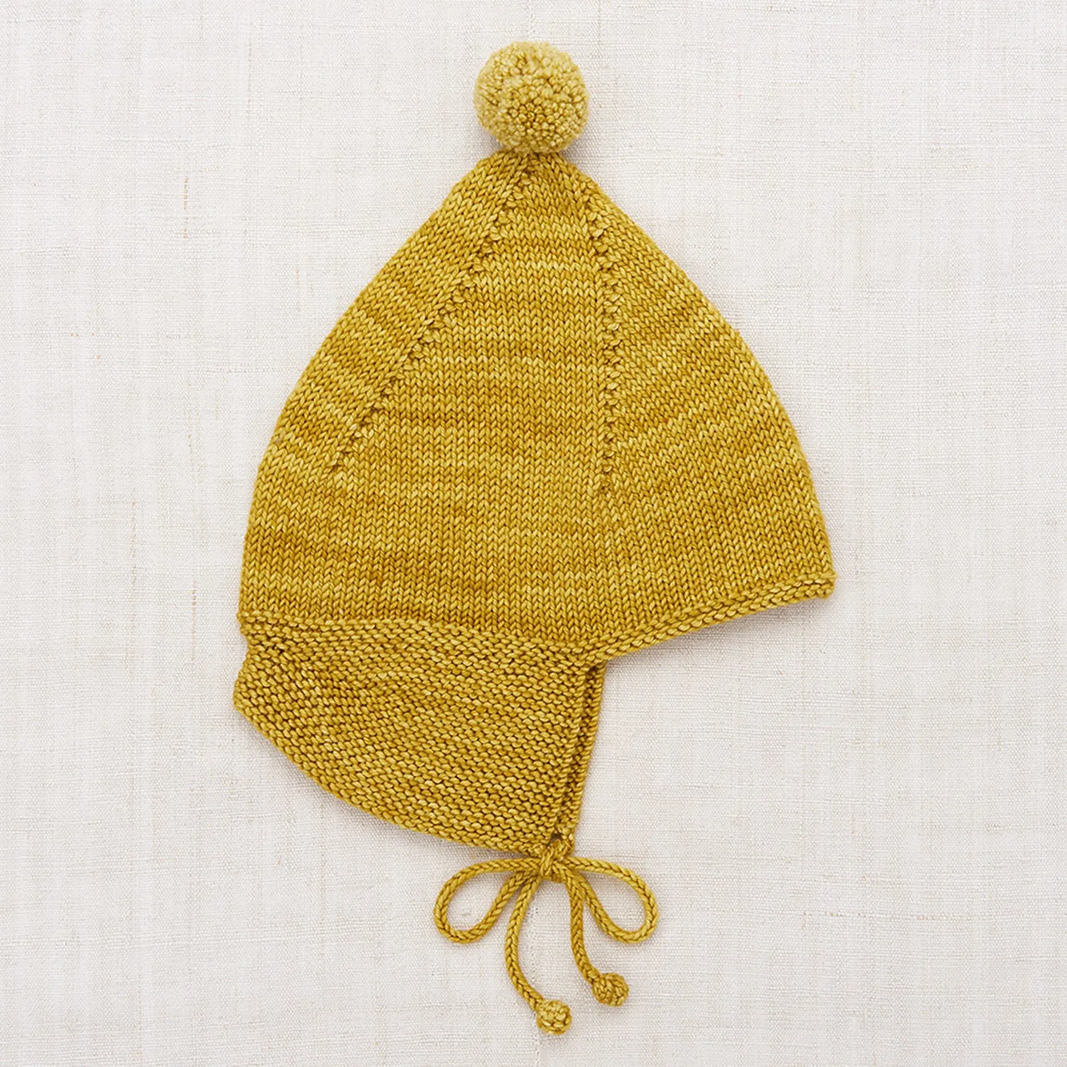 Hand Knit Merino Wool Pointy Peak Hat  - Citron