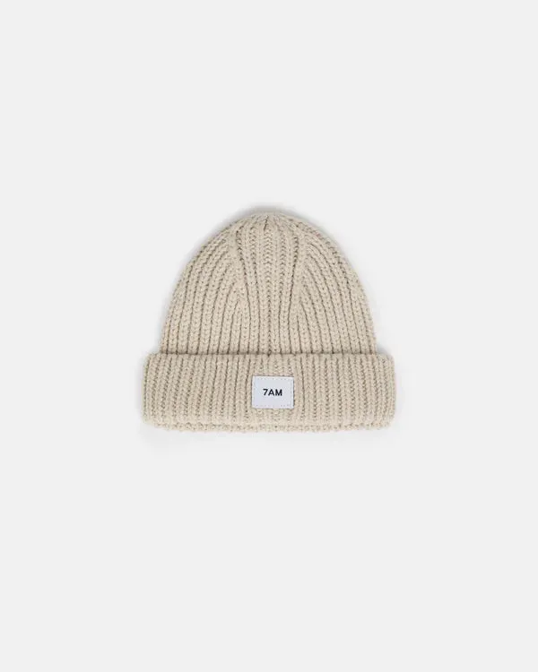 hat chunky knit - sand