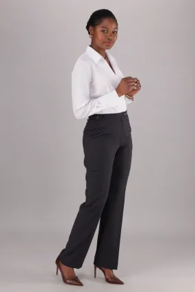 Helga high rise straight leg pants - charcoal stretch