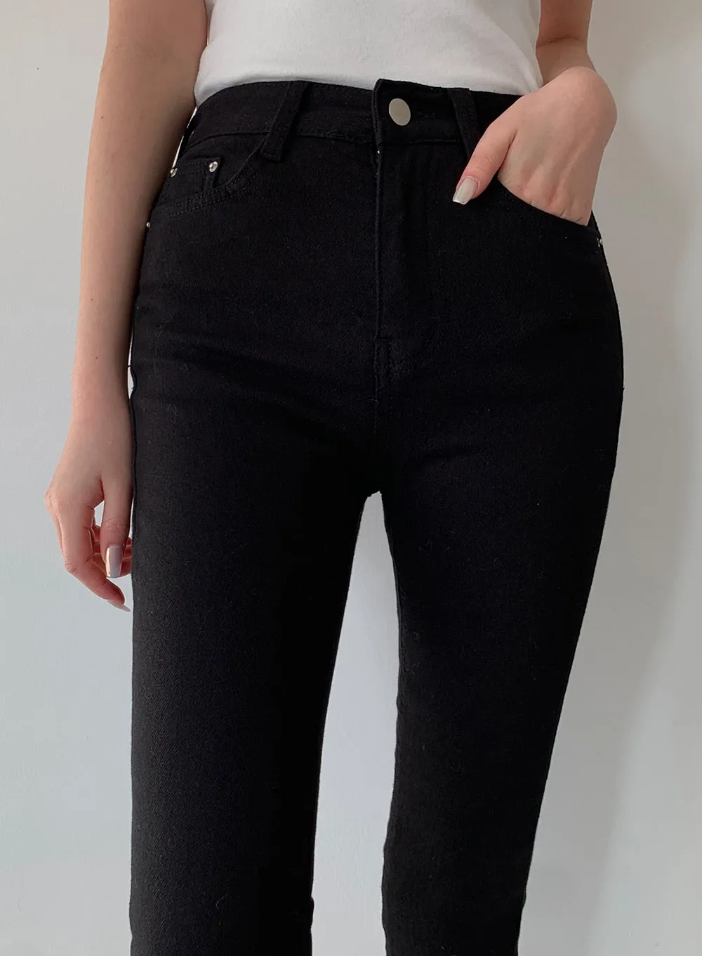 High Waist Cotton Skinny Pants J31