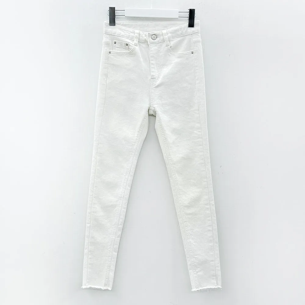 High Waist Cotton Skinny Pants J31