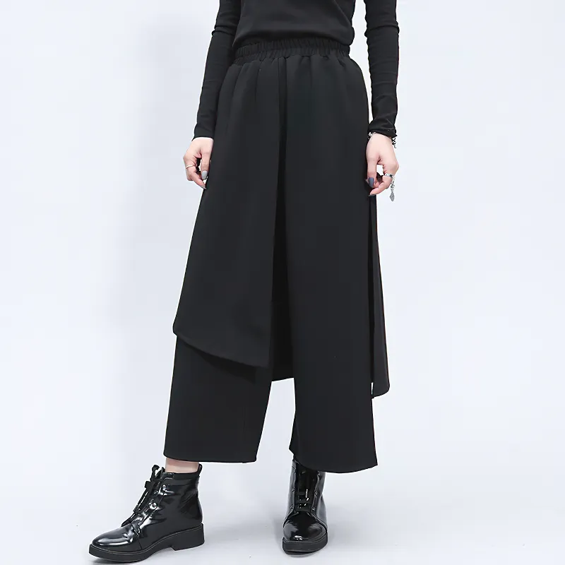 High Waist Elastic Fashion Women's Pants / Female Split Joint Long Trousers