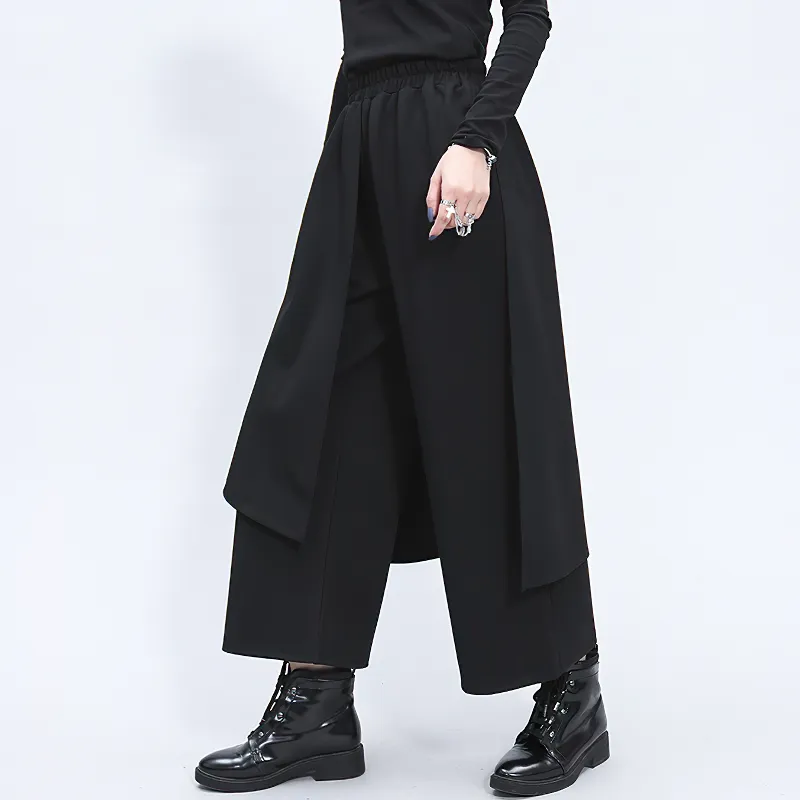 High Waist Elastic Fashion Women's Pants / Female Split Joint Long Trousers