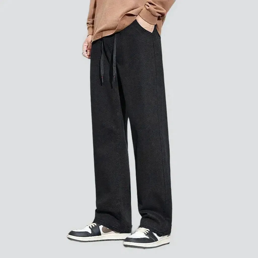 High-waist men's monochrome jeans