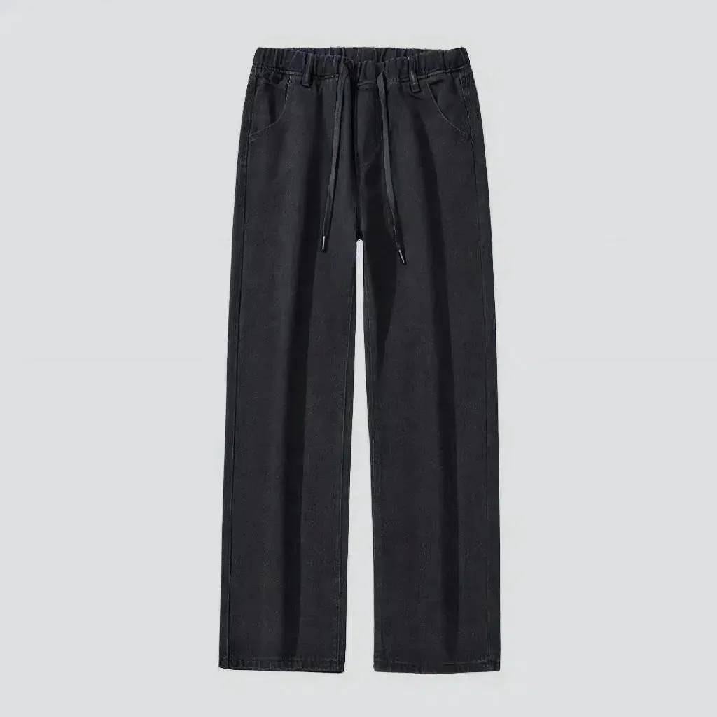 High-waist men's monochrome jeans