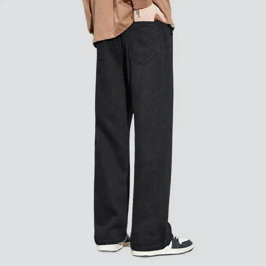 High-waist men's monochrome jeans