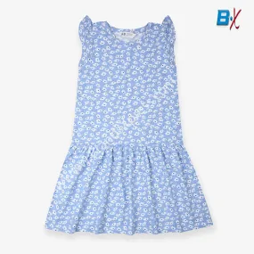 HM Overall Floral Cerulean Blue Frock 8942